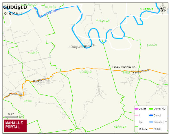 GÜDÜŞLÜ Mahallesi Haritası | İnteraktif Köy ve Mahalle Sınırları