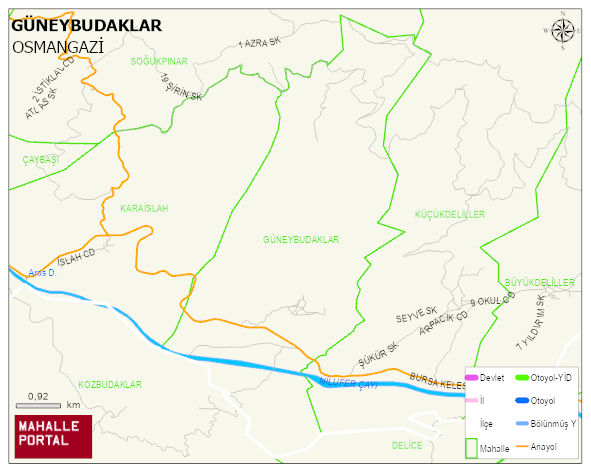 GÜNEYBUDAKLAR Mahallesi Haritası | Güncel Mahalle ve Köy Haritası