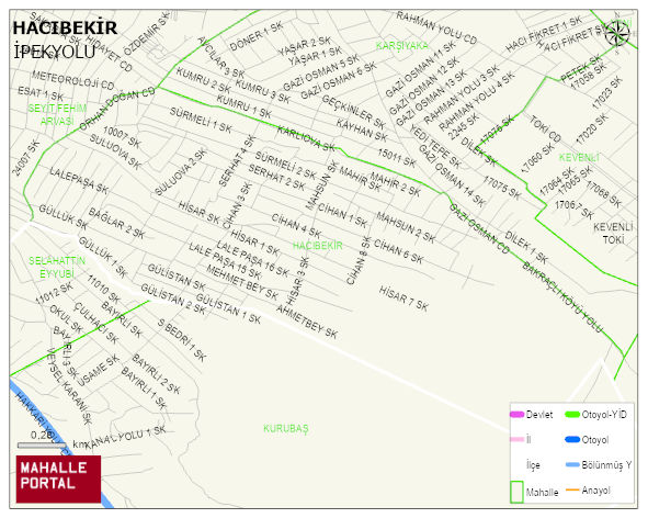 HACIBEKİR Mahallesi Haritası | Coğrafi Yapı ve Detaylı Haritası