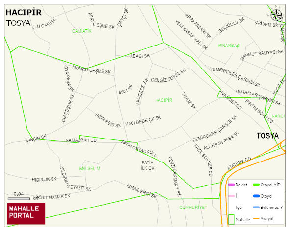 HACIPİR Mahallesi Haritası | Coğrafi Yapı ve Detaylı Haritası