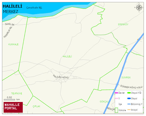 HALİLELİ Köyü Haritası | Dağlar, Ovalar ve Akarsu Bilgileri
