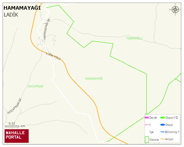 HAMAMAYAĞI Mahallesi Haritası | Yükselti ve Doğa Özellikleri