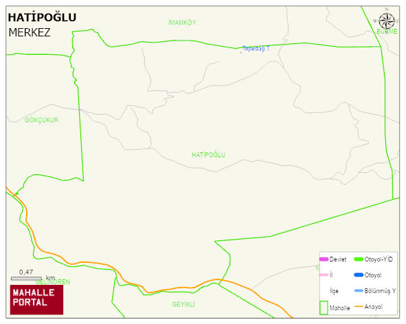 HATİPOĞLU Köyü Haritası | Detaylı Köy ve Mahalle Görünümü