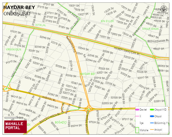 HAYDAR BEY Mahallesi Haritası | Yükselti ve Doğa Özellikleri