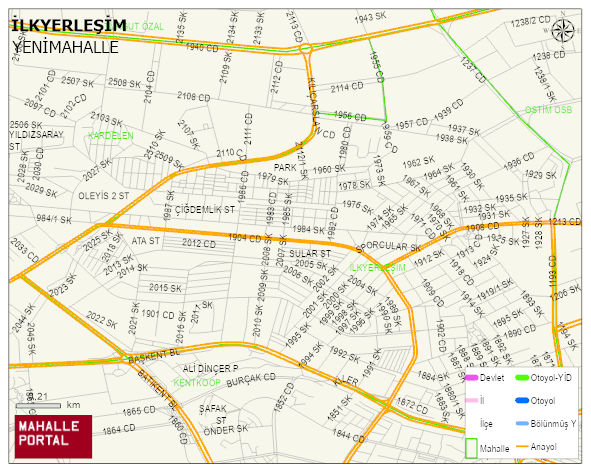 İLKYERLEŞİM Mahallesi Haritası | Detaylı Köy ve Mahalle Görünümü