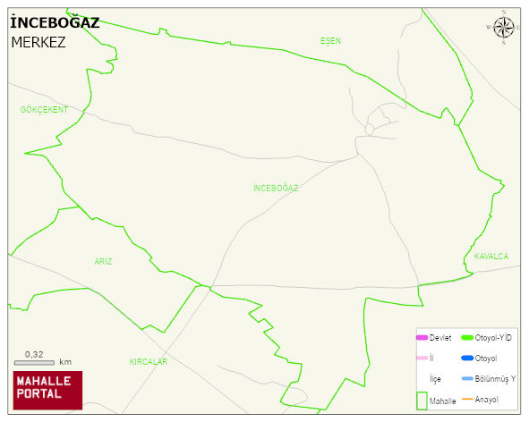 İNCEBOĞAZ Köyü Haritası | İnteraktif Köy ve Mahalle Sınırları