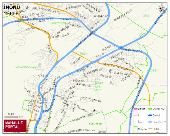 İNÖNÜ Mahallesi Haritası | İnteraktif Köy ve Mahalle Sınırları