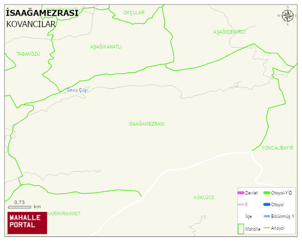 İSAAĞAMEZRASI Köyü Haritası | Mahalle ve Köy Sınırı