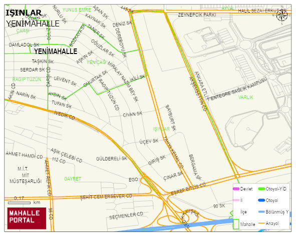 IŞINLAR Mahallesi Haritası | Mahalle Sokak Haritası