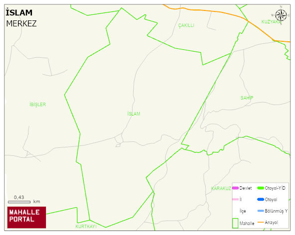İSLAM Köyü Haritası | Sayısal Bölge Görünümü
