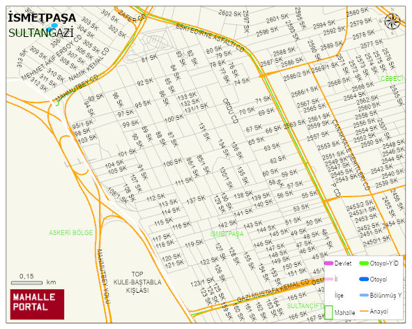 İSMETPAŞA Mahallesi Haritası | Yükselti ve Doğa Özellikleri