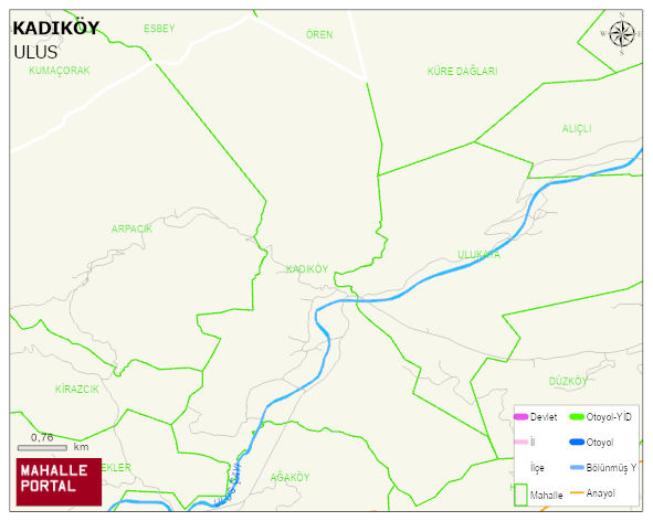 KADIKÖY Köyü Haritası | Sayısal Bölge Görünümü