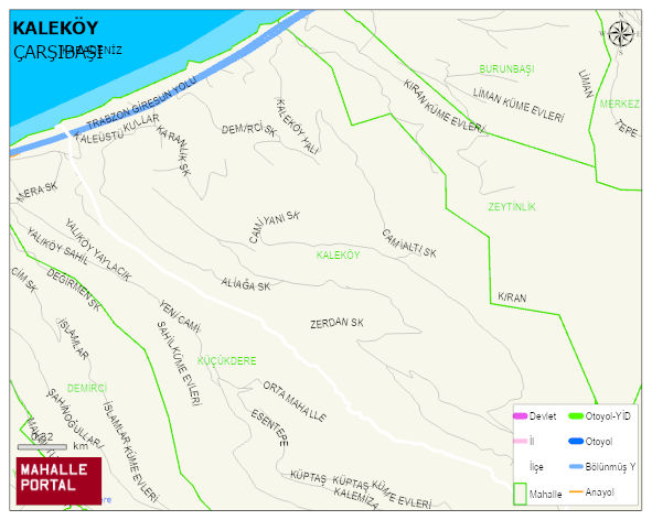KALEKÖY Mahallesi Haritası | Dağlar, Ovalar ve Akarsu Bilgileri