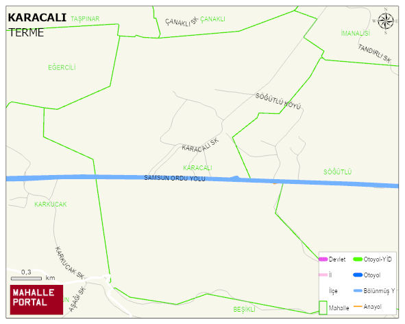 KARACALI Mahallesi Haritası | Dağlar, Ovalar ve Akarsu Bilgileri