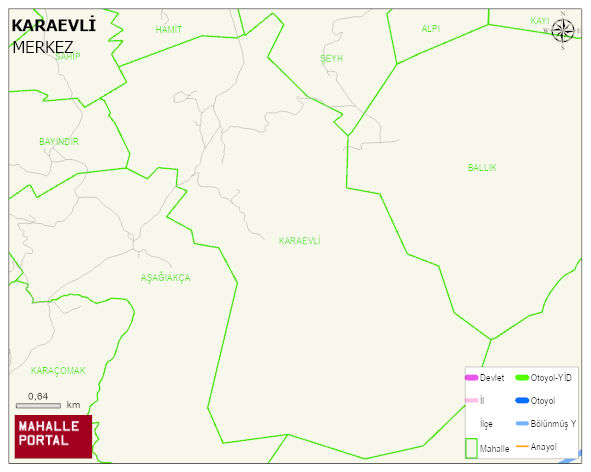 KARAEVLİ Köyü Haritası | Mahalle ve Köy Sınırı