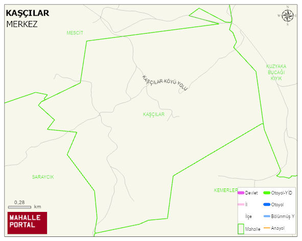 KAŞÇILAR Köyü Haritası | Coğrafi Yapı ve Detaylı Haritası