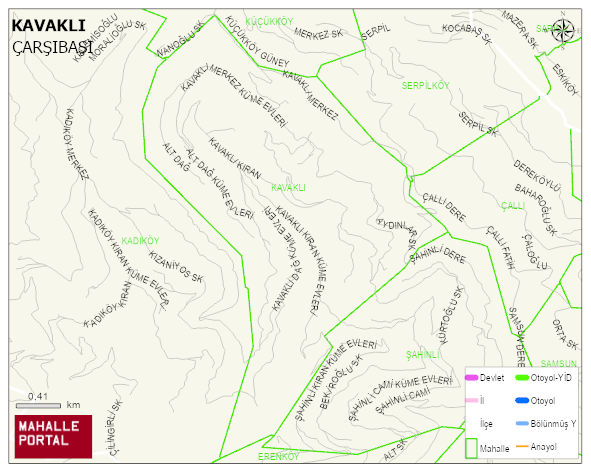 KAVAKLI Mahallesi Haritası | Yükselti ve Doğa Özellikleri