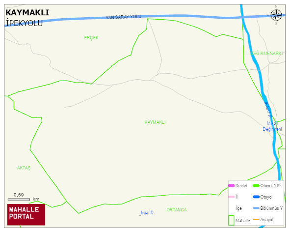 KAYMAKLI Mahallesi Haritası | Dağlar, Ovalar ve Akarsu Bilgileri