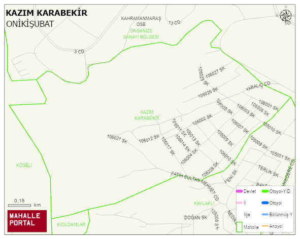KAZIM KARABEKİR Mahallesi Haritası | Dağlar, Ovalar ve Akarsu Bilgileri