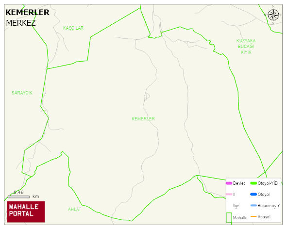 KEMERLER Köyü Haritası | Detaylı Köy ve Mahalle Görünümü