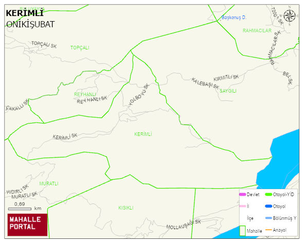 KERİMLİ Mahallesi Haritası | İnteraktif Köy ve Mahalle Sınırları