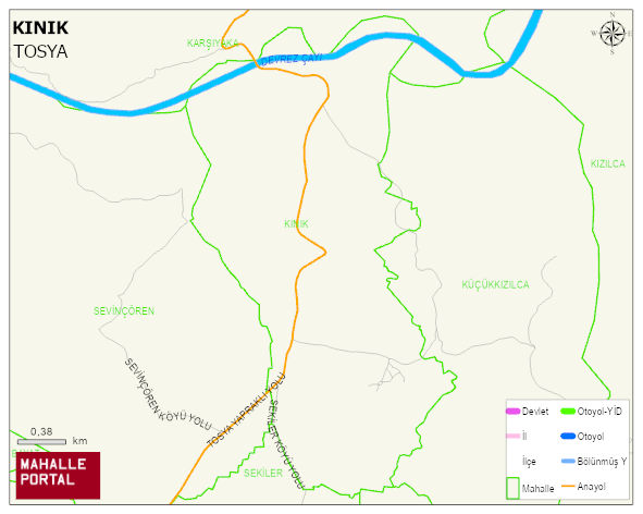 KINIK Köyü Haritası | Dağlar, Ovalar ve Akarsu Bilgileri