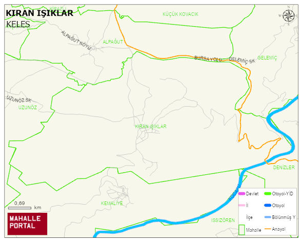 KIRAN IŞIKLAR Mahallesi Haritası | Sayısal Bölge Görünümü