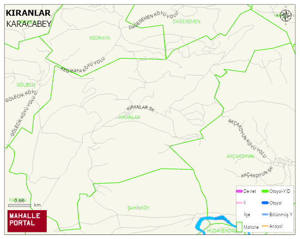 KIRANLAR Mahallesi Haritası | Mahalle ve Köy Sınırı