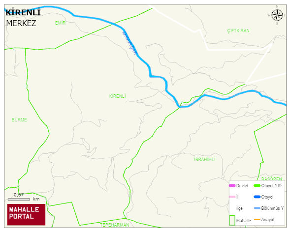KİRENLİ Köyü Haritası | Mahalle ve Köy Sınırı