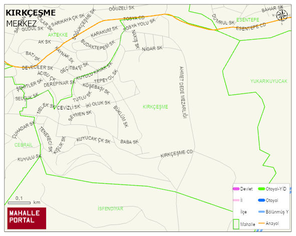 KIRKÇEŞME Mahallesi Haritası | Sayısal Bölge Görünümü