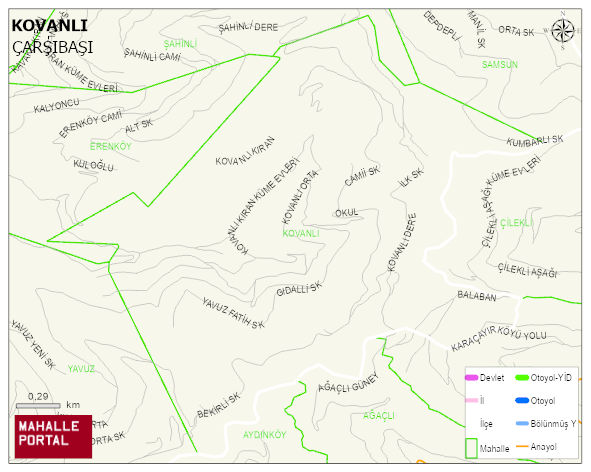 KOVANLI Mahallesi Haritası | Mahalle ve Köy Sınırı