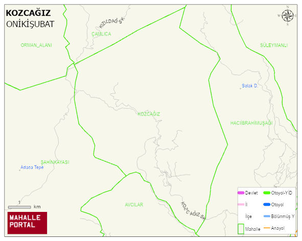 KOZCAĞIZ Mahallesi Haritası | İnteraktif Köy ve Mahalle Sınırları
