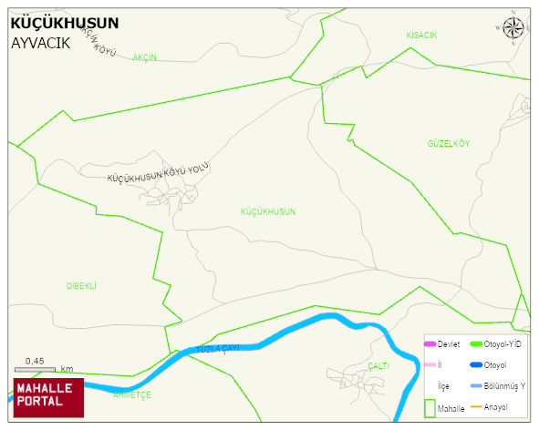 KÜÇÜKHUSUN Köyü Haritası | Sayısal Bölge Görünümü