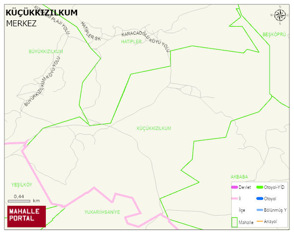 KÜÇÜKKIZILKUM Köyü Haritası | Dağlar, Ovalar ve Akarsu Bilgileri