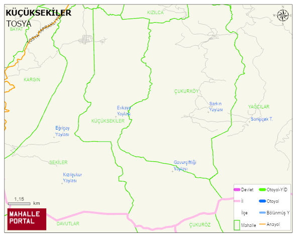 KÜÇÜKSEKİLER Köyü Haritası | Yükselti ve Doğa Özellikleri