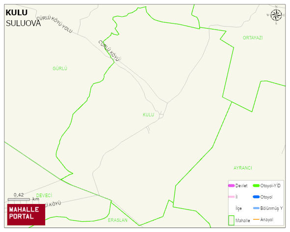 KULU Köyü Haritası | Mahalle ve Köy Sınırı