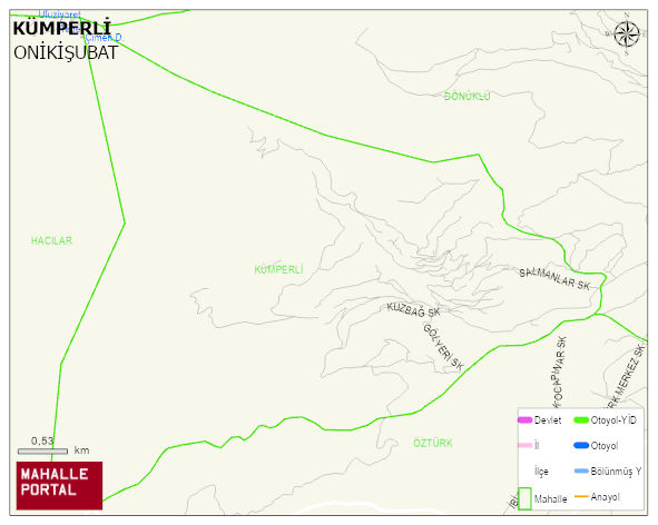 KÜMPERLİ Mahallesi Haritası | Yükselti ve Doğa Özellikleri