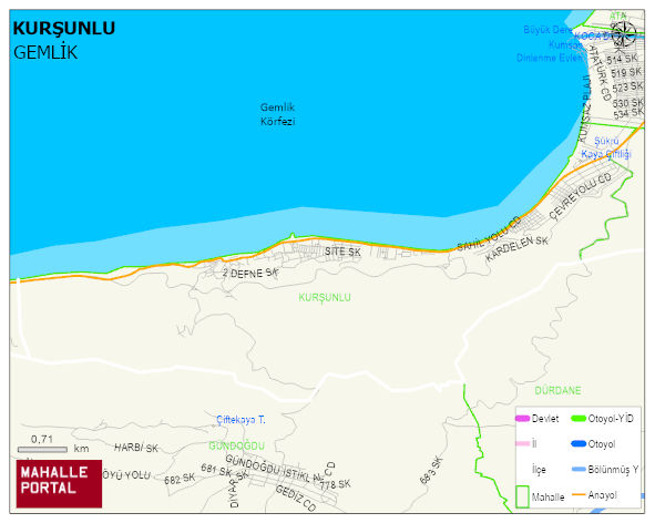KURŞUNLU Mahallesi Haritası | Dağlar, Ovalar ve Akarsu Bilgileri