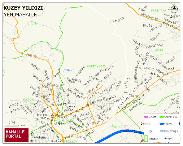 KUZEY YILDIZI Mahallesi Haritası | Güncel Mahalle ve Köy Haritası