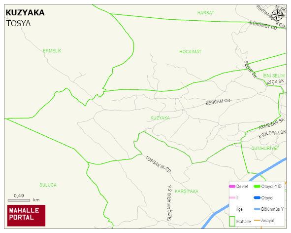 KUZYAKA Mahallesi Haritası | İnteraktif Köy ve Mahalle Sınırları