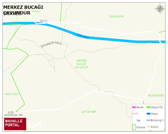 MERKEZ BUCAĞI ÇAVUNDUR Köyü Haritası | Mahalle ve Köy Sınırı