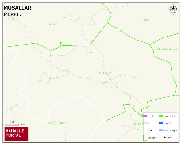 MUSALLAR Köyü Haritası | Sayısal Bölge Görünümü