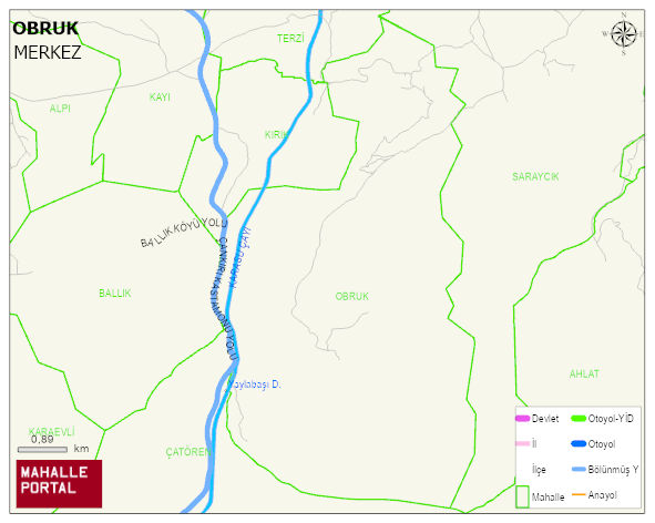 OBRUK Köyü Haritası | Sayısal Bölge Görünümü