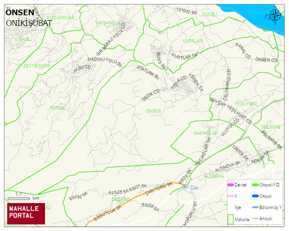 ÖNSEN Mahallesi Haritası | Uydu Görüntüsü ve Harita Detayları
