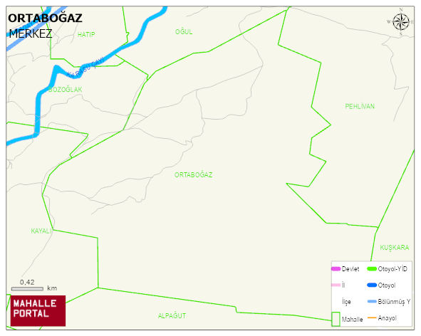 ORTABOĞAZ Köyü Haritası | İnteraktif Köy ve Mahalle Sınırları