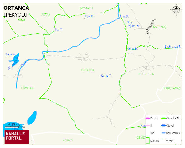ORTANCA Mahallesi Haritası | Sayısal Bölge Görünümü