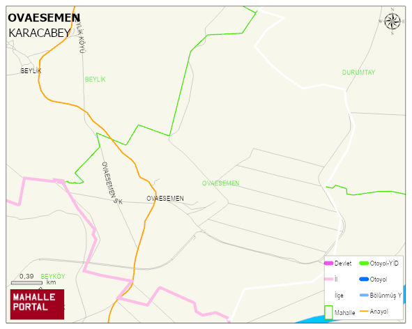 OVAESEMEN Mahallesi Haritası | İnteraktif Köy ve Mahalle Sınırları