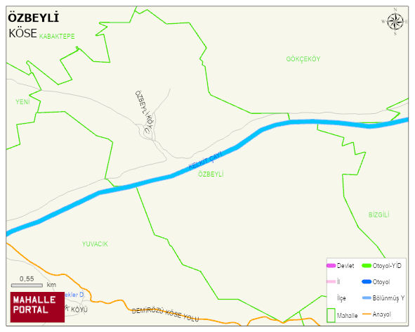 ÖZBEYLİ Köyü Haritası | Mahalle ve Köy Sınırı