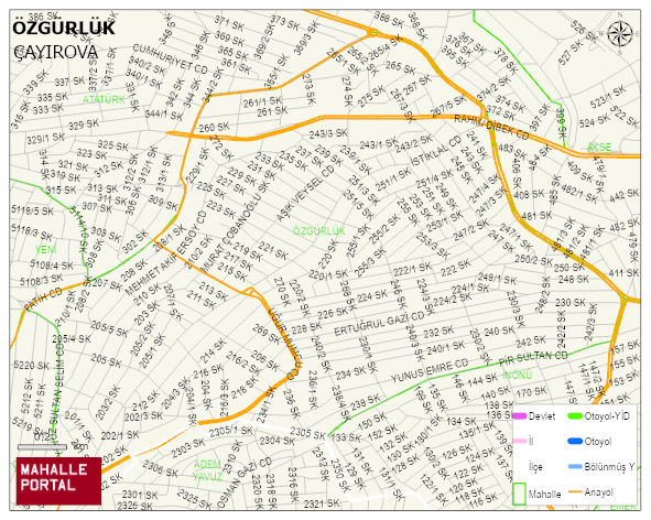 ÖZGÜRLÜK Mahallesi Haritası | Mahalle ve Köy Sınırı