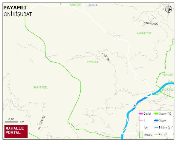 PAYAMLI Mahallesi Haritası | Sayısal Bölge Görünümü